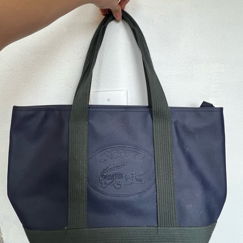 Lacoste Navy and Green Tote Bag